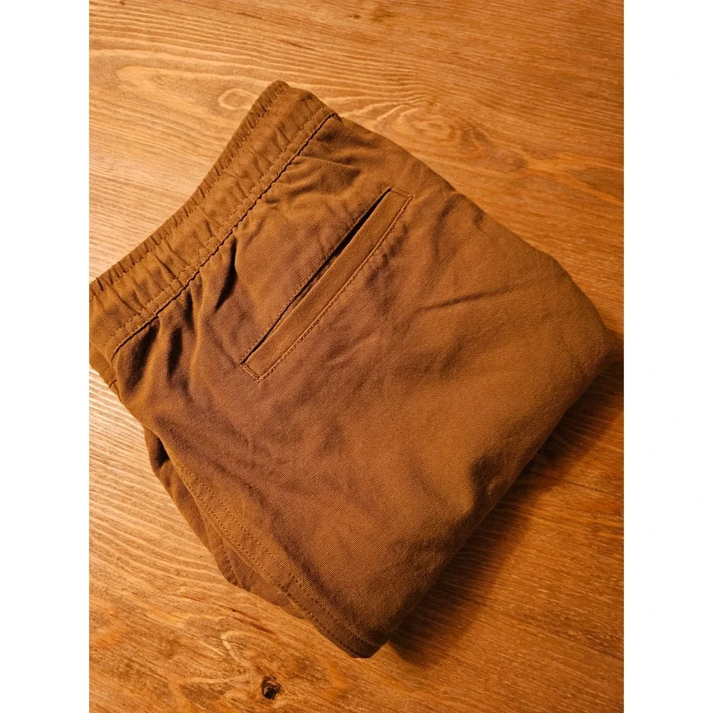 Woolly Clothing Co Merino Wool Canvas Pants Brown Mens Large Elastic Waist 0184